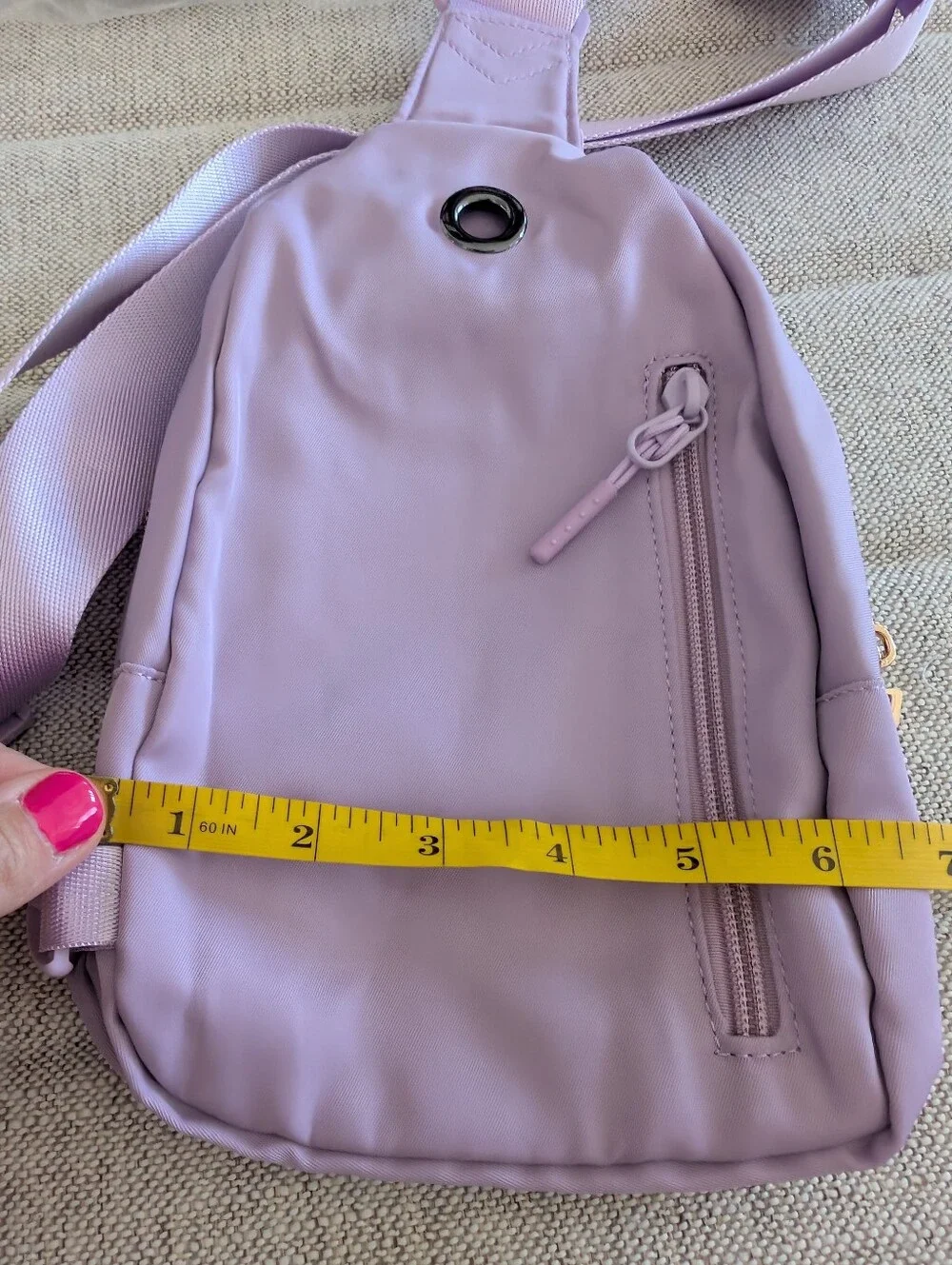 Lavender Sling Bag with Gold B Initial Accent NWT Girls Gift